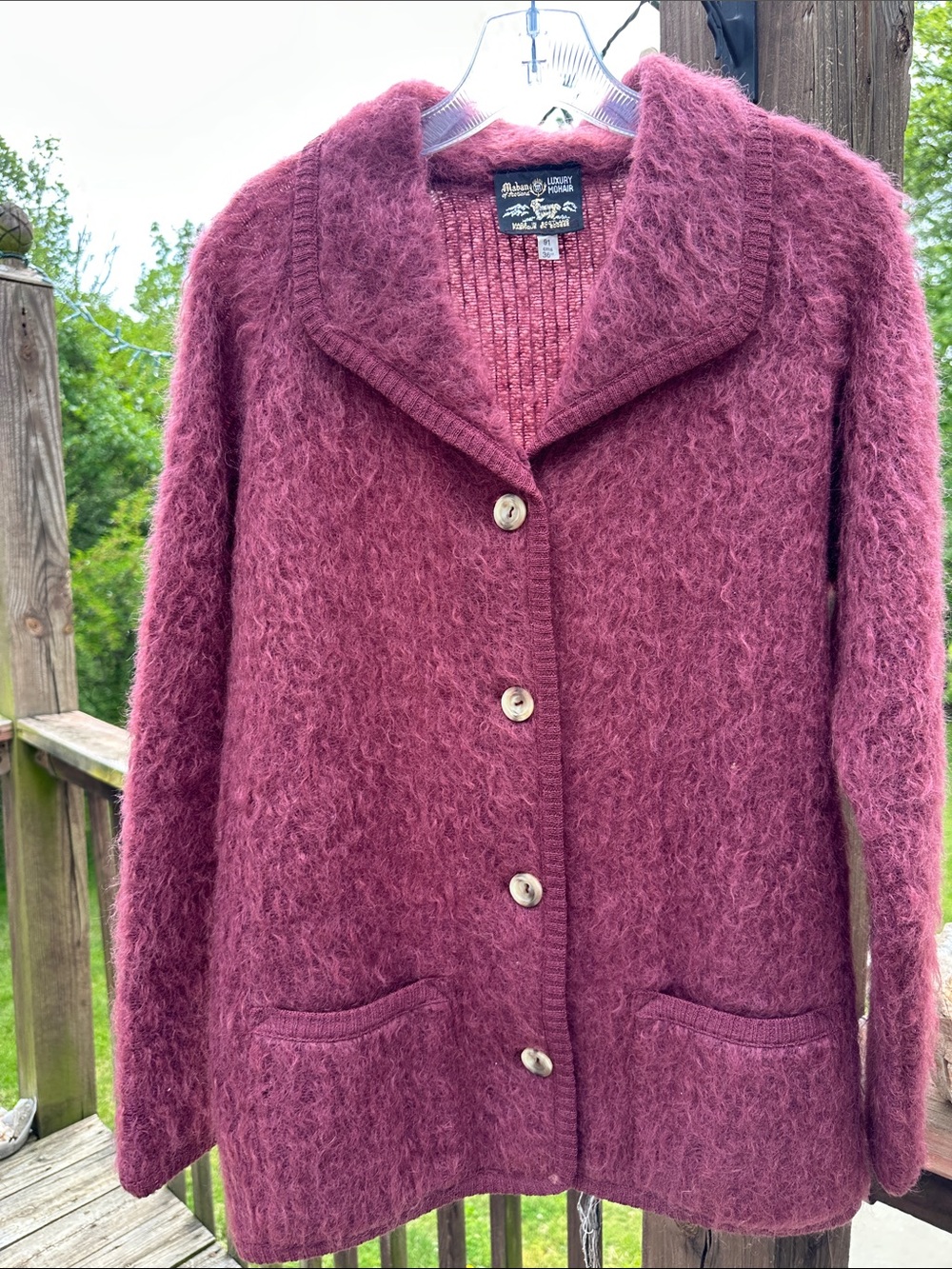Scotland Luxury Mohair Cardigan SZ 36 Mauve color Excellent vintage piece! - Picture 7 of 7